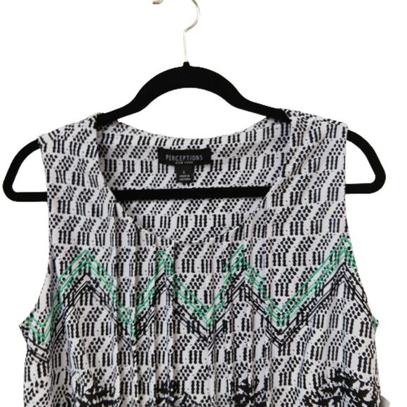 Perceptions Green & Black Sleeveless A-Line Dress - Picture 2 of 7